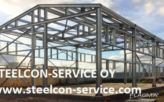 Frame steel hal, building steel construction, containers