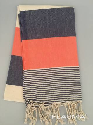Turkish Peshtemal Beach Towels, American Design, 100% Cotton, 100 x 180 cm